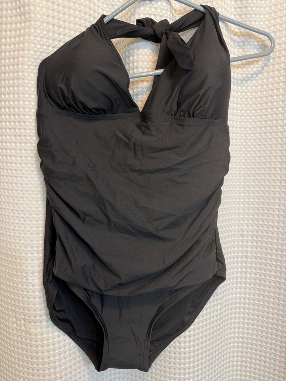 DKNY Black Halter One-Piece Swimsuit